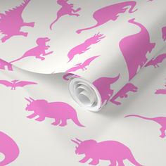 pink dinosaur silhouettes on white background wallpaper