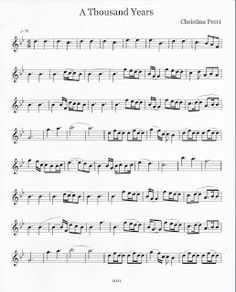 sheet music with the words thousand years written on it