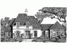 this is an artist's rendering of the front elevation of these european house plans