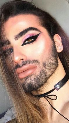 Simple Drag Makeup, Guys Wearing Makeup, Men Wearing Makeup, Boys Makeup, Men Makeup, Drag Inspiration