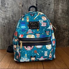 This Gorgeous Backpack Is In Great Condition! Loungefly Backpack, Disney Bags, Disney Bag, Magic Kingdom, Disney Parks, Blue Green, Color Blue, Limited Edition, Bag Lady