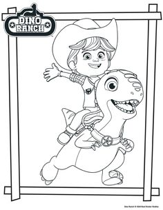 an image of a cartoon character from the movie toy story, dino ranch coloring page