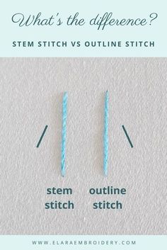 Contour Stitch Embroidery, How To Embroider Outline Stitch, Best Embroidery Stitch For Outline, How To Outline Stitch Embroidery, Pretty Embroidery Stitches, Contour Embroidery Stitch, Outline Stitch Embroidery Tutorial, Cross Stitch Outline, Stem Stitch Embroidery Motifs