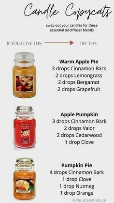 an info sheet describing how to use candles for the fall and winter season, including apple cider