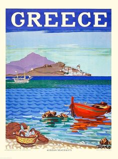 an image of a poster with boats on the water