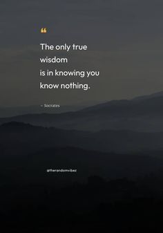 the only true wisdom is in showing you know nothing