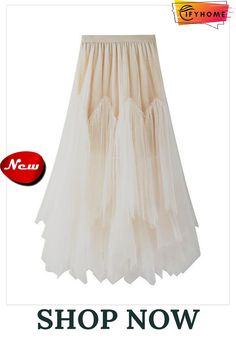 Women's A Line Tutu Midi Organza Black Pink Green Beige Skirts Layered Long Casual Daily One-size Beige Tulle Maxi Skirt For Party, High Waist Tulle Skirt For Summer, High Waist Summer Tulle Skirt, Spring Party Beige Maxi Skirt, Beige Flowy Maxi Skirt For Party, Beige Skirts, Skirts Layered, Beige Skirt, Green Beige