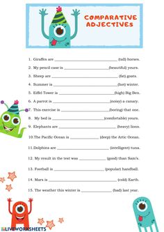 a printable worksheet for kids with monsters