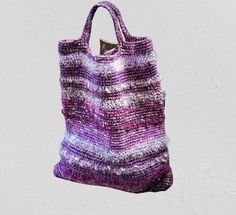 "Purple market bag crochet pink large shabby chic boho tote shopping upcycled women hand made, wearable art, gift for her I did this bag thinking about Earth and environmental, made it of disassembled knitwear and yarn residues, I love make art of old things. This bag made with love to Earth, people and art :) The bag is shabby chic, because yarns are already in use, but it gives a charm. Used acril, cotton, wool, viscose yarns. Size of the bag : 40*44*52 cm (15.75\" * 17.32\" * 20.5\") Thank yo Pink Rectangular Crochet Bag For Market, Pink Bohemian Crochet Bag For Shopping, Pink Handwoven Crochet Bag For Shopping, Handmade Pink Crochet Bag For Summer, Pink Handwoven Crochet Shopping Bag, Pink Handmade Crochet Bag For Summer, Purple Crochet Bag For Everyday Spring Use, Pink Bohemian Crochet Bag For Everyday Use, Pink Bohemian Crochet Bag For Everyday