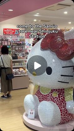 there is a hello kitty statue in the store