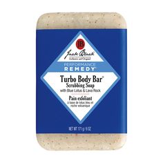 Jack Black Turbo Body Bar Scrubbing Soap main image Mens Soap, Blue Lotus, Body Bars, Ginkgo Biloba, Body Cleanser, Lava Rock, Jack Black, Cards Sign, Deep Cleansing