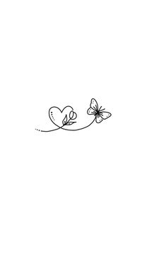 a black and white drawing of two butterflies on a thin line with the word love written below it