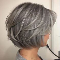 48 Elegant Short Haircuts for Older Women Back Of Bob Haircut Medium, Shag Hair Styles For Older Women, Buffy Haircut, Grey Hair Bob Older Women, Hair Color For Women Over 60, Short Gray Bob, Short Gray Hair Over 50, Silver Short Hair, Wash And Go Hairstyles