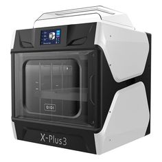 an x - plus3 3d printer is shown on a white background with black trim