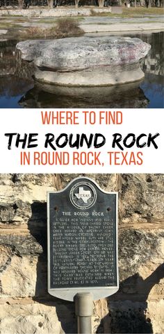 there is a sign that says where to find the round rock in round rock, texas