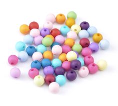 600 Round Assorted Matte Pastel Acrylic Beads 8mm with 1.8mm Hole Bubblegum Beads, Resin Beads, Diy Schmuck, Keep Jewelry, Acrylic Beads, Diy Beads, Candy Colors, Bead Crafts, Jewelry Making Beads