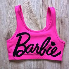 Hot Fashionista Harmony Printed Sports Bra Barbie Merchandise, Barbie Crop Top, Barbie Print, Glam Barbie, Anatomy Organs, Barbie Tingz, Emoji Shirt, Barbie Top, Bad Barbie