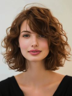 Cut Haircut Ideas Trendy, Medium Length Wavy Hair, Curly Haircut, Hairstyle Ideas Easy, Bob Haircut Ideas, Fresh Haircut, Wavy Haircuts, Haircuts For Wavy Hair, Trendy Hairstyle