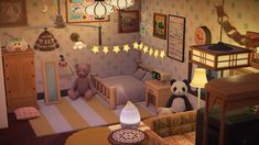 a child's bedroom with teddy bears and toys