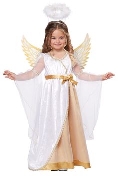 Sweet Little Angel Toddler 3-4 by: California Costume Collections   100% Polyester Printed Wings, Dress, Halo Other Props and shoes Not Included       Please note: This item's color may vary due to inherent manufacturing variations or your computer monitor's color settings. The item you receive will be identical or substantially similar to the item pictured in this listing. Toddler Angel Costume, Nativity Costumes, California Costumes, Angel Outfit, Angel Costume, Angel Dress, Toddler Halloween Costumes, White Angel, Funny Costumes