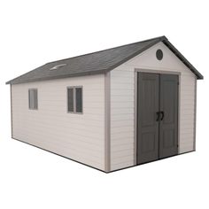 Lifetime 11x18.5 Outdoor Storage Shed Columns Inside, Outdoor Shed, Storage Shed Kits, Steel Storage Sheds, Metal Columns, Outdoor Storage Shed, Workshop Tools, Steel Trusses, Large Sheds