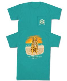 GBC Beach Dog Pocket Tee from Old Row. Vintage Beach Tshirts, Beach Camp Shirt With Vintage Print, Vintage Summer Beach T-shirt, Nike Winter Jackets, Vintage Relaxed Fit T-shirt For Beach, Vintage Cotton Beach T-shirt, Cute Summer Shirts, Old Row, Pocket Tee Shirts