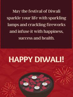 happy diwali greeting card with fireworks