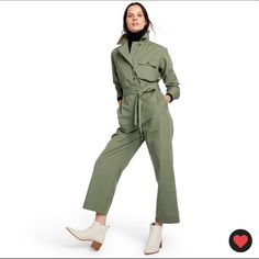 A Classic Utilitarian Look Gets A Sophisticated Spin In The Long Sleeve Tie-Front Jumpsuit From Nili Lotan X Target. A Full-Length Jumpsuit Takes On A Dressier Look Thanks To A Deep V-Neckline And Self Belt That Lets You Cinch The Waist To Create A Flattering Silhouette. The Jumpsuit Is Easy To Dress Up Or Down, Looking Just As Good With Sneakers As With Heels, And The Olive Green Color Works Well With Both Gold-Tone And Silver-Tone Jewelry For Versatile Accessorizing. Wear It On Its Own For A S Casual Long Sleeve Pantsuit For Work, Green Long Sleeve Pantsuit With Pockets, Casual Green Jumpsuits For Workwear, Casual Green Jumpsuits And Rompers For Work, Solid Jumpsuits And Rompers With Pockets For Work, Khaki Cotton Jumpsuits And Rompers For Fall, Cotton Long Sleeve Jumpsuits For Work, Chic Cotton Jumpsuits For Work, Cotton Overall Outerwear For Work