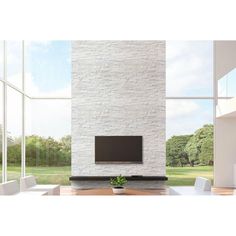 6x24 Cosmic White Stacked Stone Backsplash & Wall Tile heytiles White Stacked Stone, Stacked Stone Fireplaces, Wall Applications, Stone Wall Cladding, Fireplace Tile Surround, Corner Piece, Fireplace Surround, Corner Wall, Marble Fireplaces