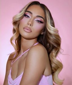 Pageant Photoshoot, Burn Makeup, Brown Lip Liner, Light Pink Eyeshadow, Pink Obsession, Pink Lips Makeup, Pink Eyeshadow Look, Cut Crease Eyeshadow