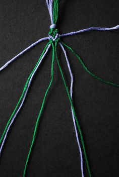 the green and blue string has been tied together