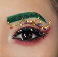 Weird Makeup, Christmas Makeup Tutorial, Christmas Eyeshadow