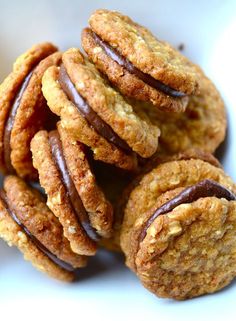 a pile of cookies sitting on top of each other