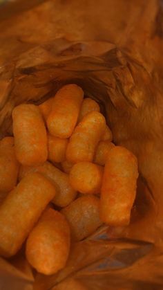 a bag full of tater tots sitting on top of a table