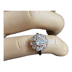 Superb old circa 1920 Rose Cut diamond ring ,14k yellow gold prong mounting with 2.0 mm shanking finger size 4 ,13mm round cluster top center split 4.8mm rose cut diamond approximately 20 points surrounded by 10 rose cuts at 2.7mm 04 points each , gold weight =1.7 dot /2.64grams 1" H by 1.75" w 0.50" D Engagement Ring Pictures, Rose Cut Diamond Ring, Sapphire Cocktail Ring, Rosecut Diamond Ring, Gold Cocktail Ring, Gold Cocktail, Ring Pictures, Garnet Rings, Rose Cut Diamond