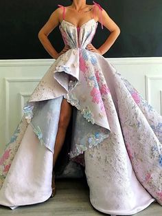 Poofy Dress, Floral Print Gowns, Printed Gowns, Most Beautiful Dresses, Fairytale Dress, Herve Leger, Gala Dresses, John Varvatos, Glam Dresses