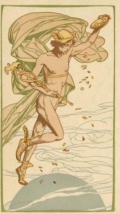 an old illustration of a man in the water