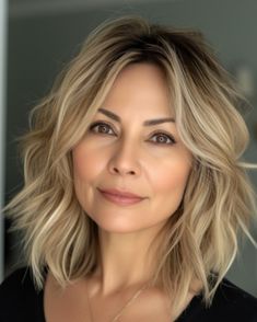 Balayage Short Hair, Medium Length Wavy Hair, Blonde Hair Transformations, Messy Bob Hairstyles, Medium Hair Styles For Women, Timeless Looks, Haircuts For Women Over 50, Gorgeous Hairstyles, Hairstyles And Haircuts