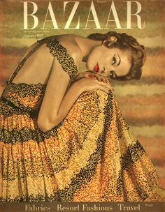 an old fashion magazine cover with a woman in a yellow and black dress on the cover