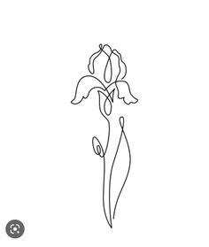 a single line drawing of a flower on a white background