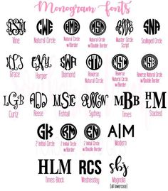 the monogram font styles are available for all types of lettering, including letters and numbers