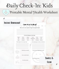 Kids Daily Check-Ins are aids designed to help your child organize their thoughts, emotions and experiences during the day. This can help you keep track of their moods, significant events that happen and their daily wellbeing as well as promote positive thoughts. Child Therapy, School Communication, Word Online, Health Trends, Organization Kids, Printables Kids, Check In, Positive Thoughts, Natural Remedies