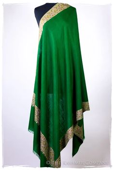 (1) Mughal Émeraude - Grand Pashmina Shawl — Seasons by The Kashmir Company Festive Green Naqshi Dupatta, Green Naqshi Dupatta For Wedding, Traditional Green Dupatta With Naqshi, Green Naqshi Dupatta In Traditional Drape, Green Dupatta With Naqshi In Traditional Drape, Green Naqshi Dupatta For Festivals, Green Pashmina Shawl In Traditional Drape, Green Pashmina Shawl For Wedding, Green Traditional Pashmina Shawl