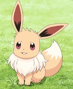 a cute little pikachu sitting on top of a lush green field with grass