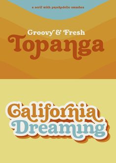 three different types of logos with the words topangaa and california dreaming on them