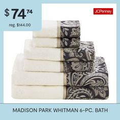 towels are stacked on top of each other with the price tag $ 744 00