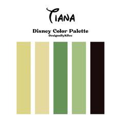 the disney color palette is shown in black and white, with different colors to choose from