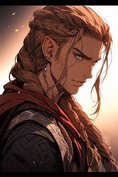 an image of a man with long hair and braids looking at something in the distance