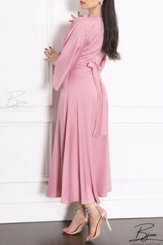 Bjux - Purplish Red Casual Elegant Solid Patchwork Hot Drill O Neck A Line Dresses Line Dresses, Vogue Dress, Pencil Skirt Dress, Travel Dress, A Line Dresses, Ruffle Sleeve Dress, Maxi Dress Wedding, Pregnancy Maxi Dress, Maxi Dress Evening