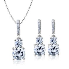 3.29 Ct diamond necklace and 0.67 Ct diamond earrings Jewelry set 25 diamond stones Color D Clarity IF 51 White Gold Cubic Zirconia Jewelry Sets With Prong Setting, Brilliant Cut Crystal Jewelry Sets For Anniversary, Anniversary Jewelry Sets With Brilliant Cut Crystals, White Gold Crystal Jewelry Sets With Brilliant Cut, White Gold Jewelry Sets With Brilliant Cut Crystals, Round Diamond Cut Crystal Jewelry Sets, Brilliant Cut Cubic Zirconia Jewelry Sets, Round Brilliant Cut Cubic Zirconia Jewelry Sets, Fine Jewelry Sets With Cubic Zirconia In Prong Setting